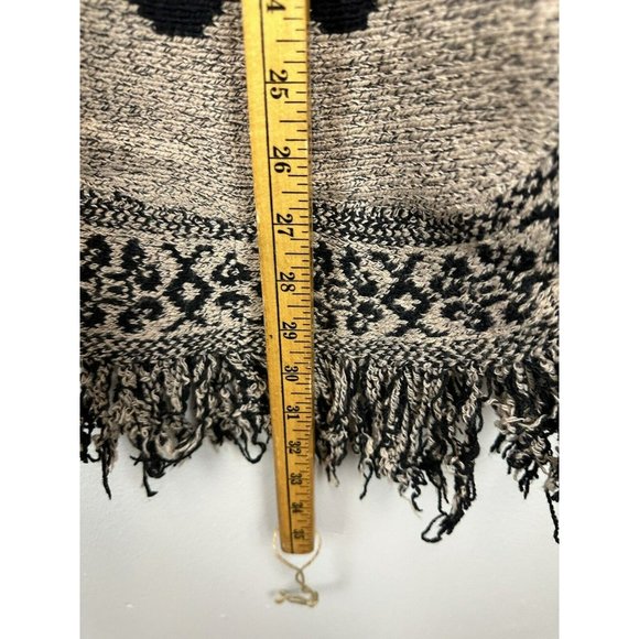 AZ Cape Poncho With Sleeves Tan With Boho Aztec Design - Picture 5 of 13